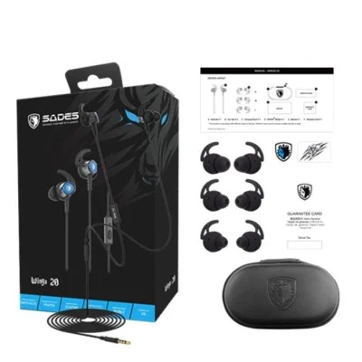 Sades Gaming Earphones Wings 20 - Black